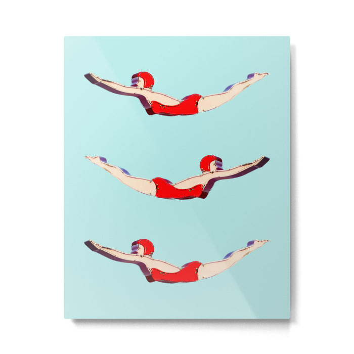 Swimmer Girls Metal Print Gallery Image 1