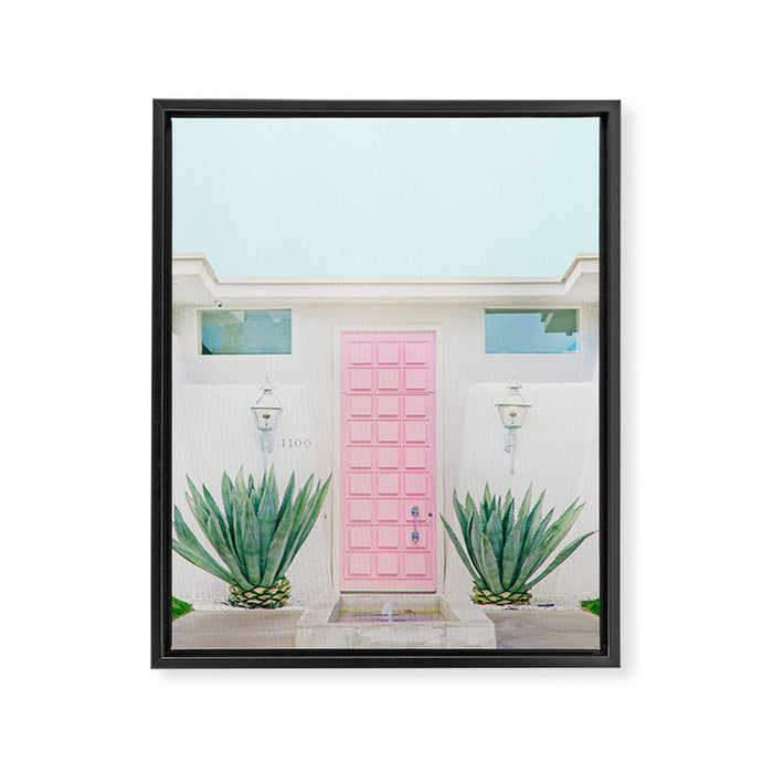 The Pink Door, Palm Springs, California Framed Canvas Print Gallery Image 1