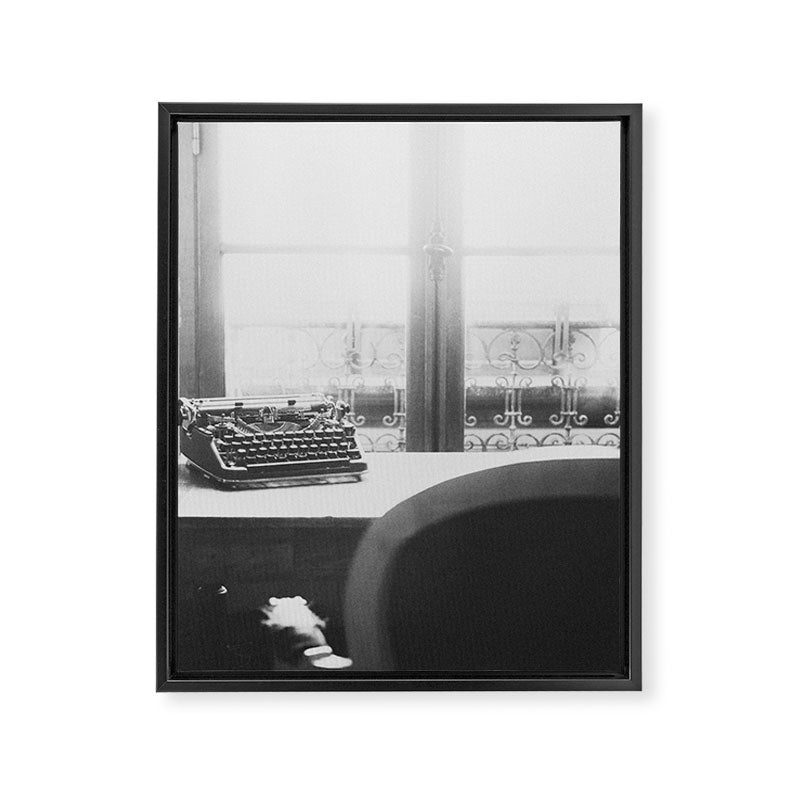 The Writer's Life - Black and White Paris Photography Framed Canvas Print Gallery Image 6