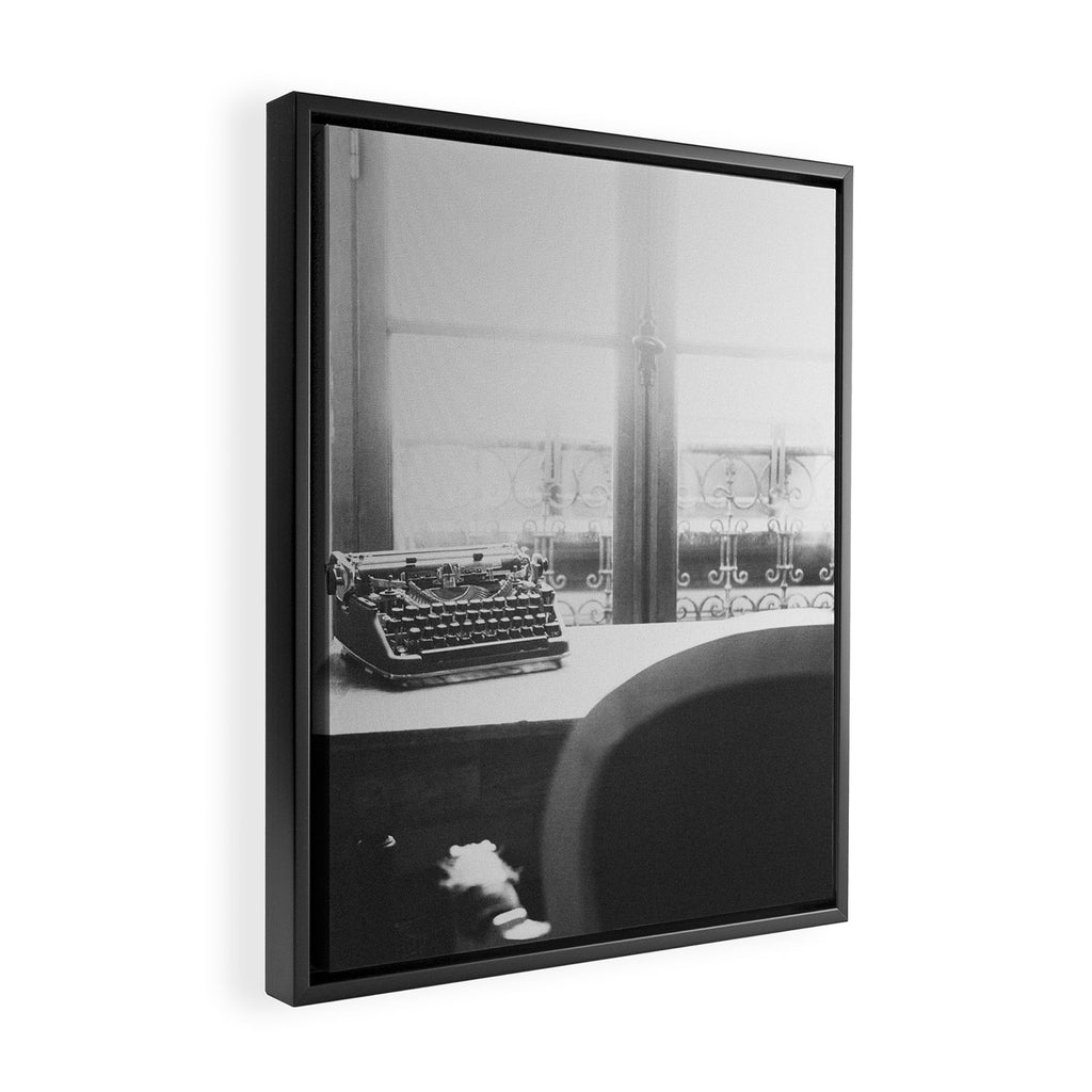 The Writer's Life - Black and White Paris Photography Framed Canvas Print Gallery Image 2