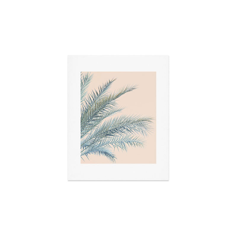 Tropical Palms on Blush Pink, Boho Nature Photography Art Print Gallery Image 1