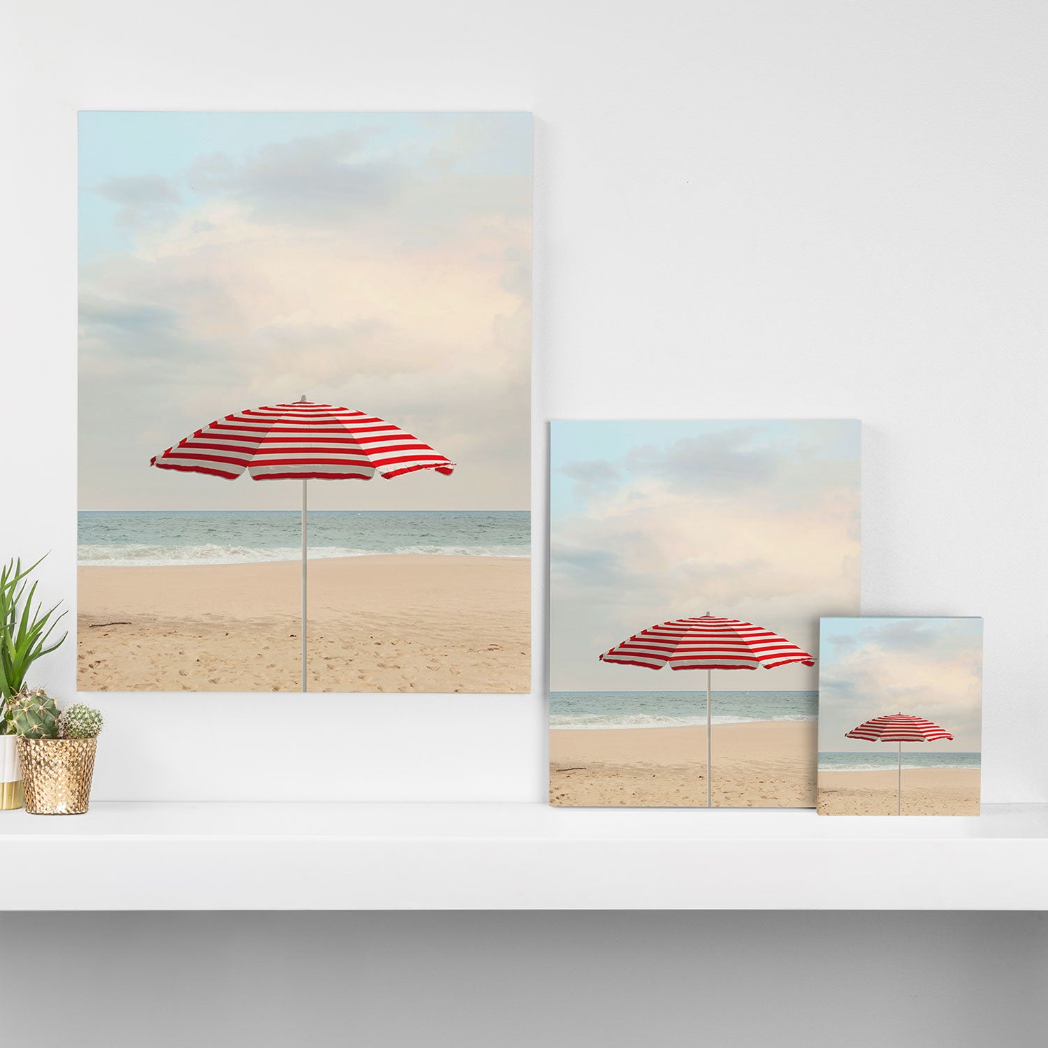 Umbrella - California Travel Photography Print - Beach Canvas Print Gallery Image 3