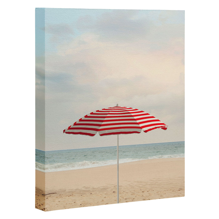 Umbrella - California Travel Photography Print - Beach Canvas Print Gallery Image 1