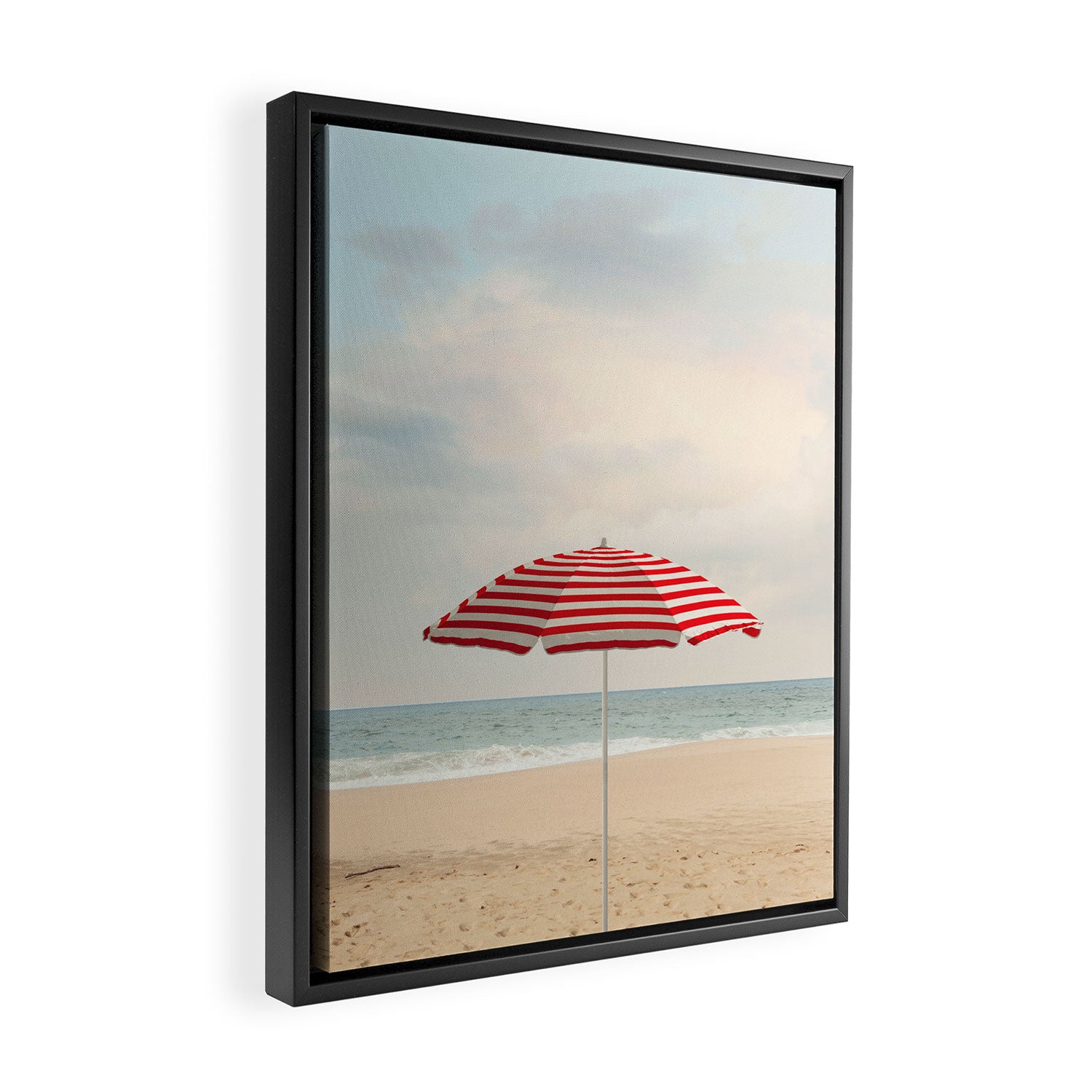 Umbrella - California Travel Photography Print - Beach Framed Canvas Print Gallery Image 2