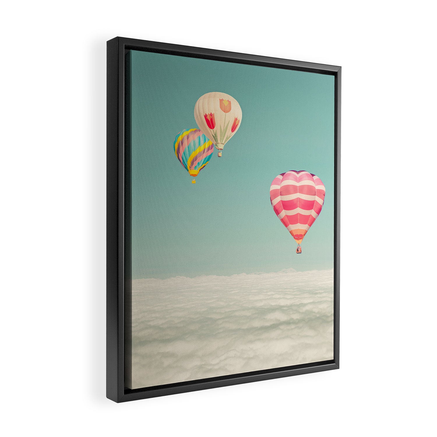 Up Above - Hot Air Balloons Over Clouds Framed Canvas Print Gallery Image 2