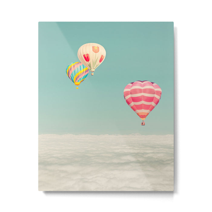 Up Above - Hot Air Balloons Over Clouds Metal Print Gallery Image 1
