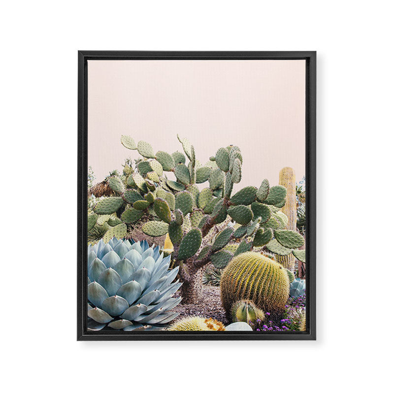 Vintage Desert Cactus Garden Framed Canvas Print Gallery Image 6