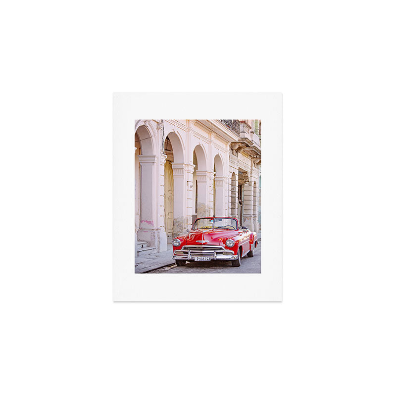 Vintage Red Car, Havana Travel Photography Art Print Gallery Image 1