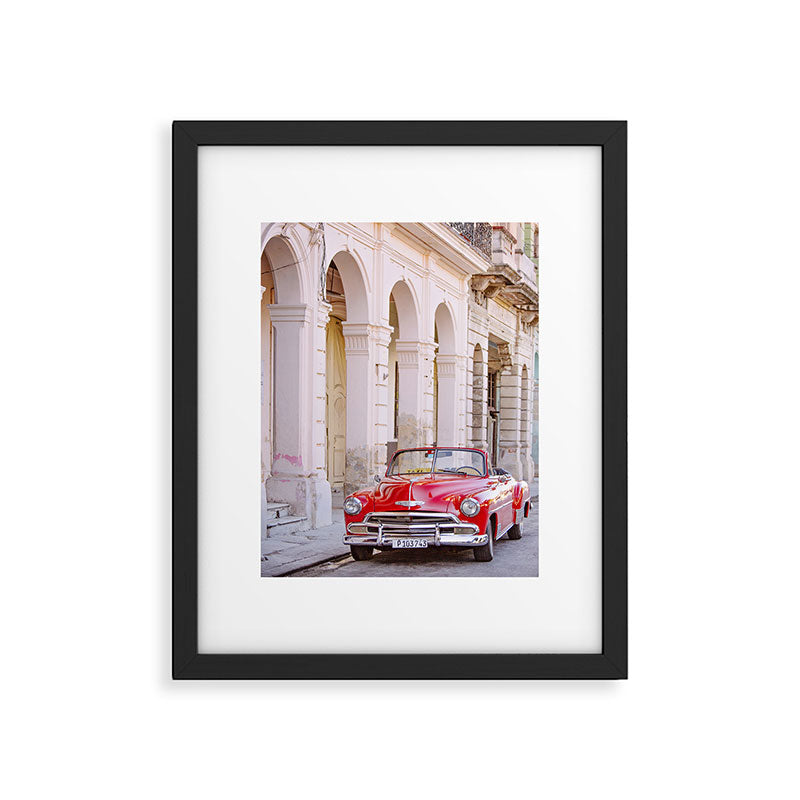Vintage Red Car, Havana Travel Photography Framed Art Print Gallery Image 5