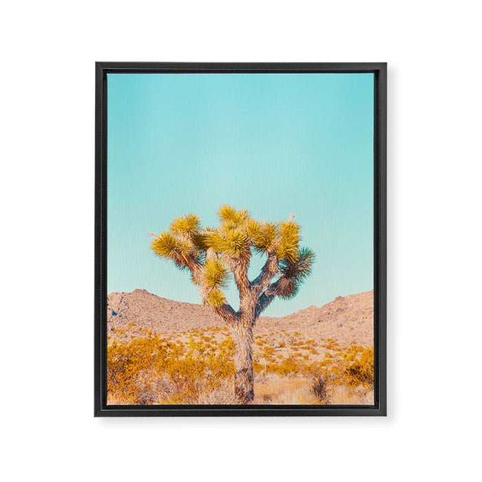 Vivid Desert - Joshua Tree Cactus Framed Canvas Print Gallery Image 1