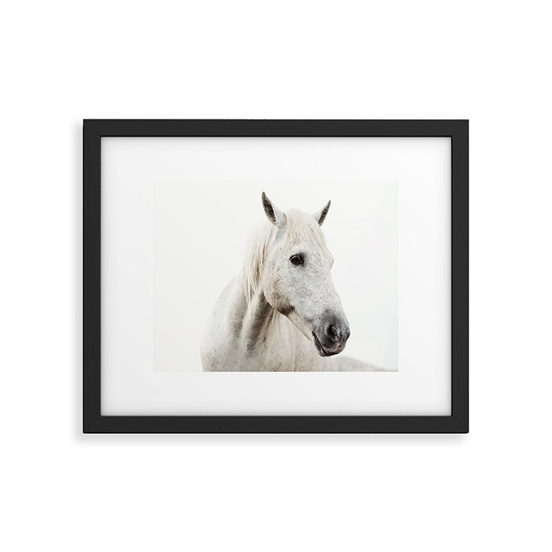 White Horse | Animal Art Print | Nature Photography Framed Art Print Gallery Image 5