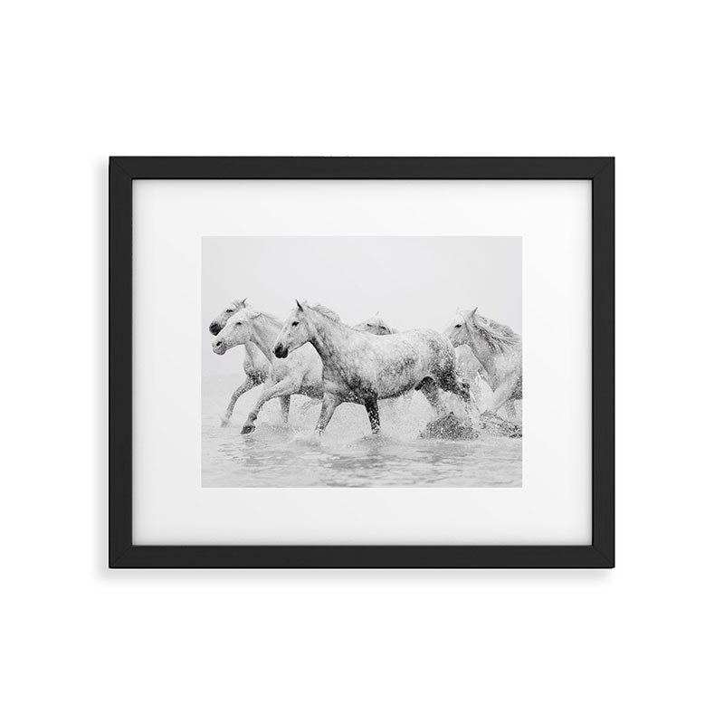 Wild Horses - Black and White Photography Framed Art Print Gallery Image 5