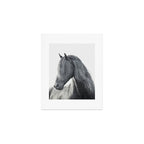 Wild Stallion - Black and White Photography, Friesian Horse Art Print Gallery Image 1