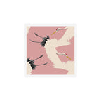 Pink Japanese Cranes Pattern Art Print Gallery Image 1
