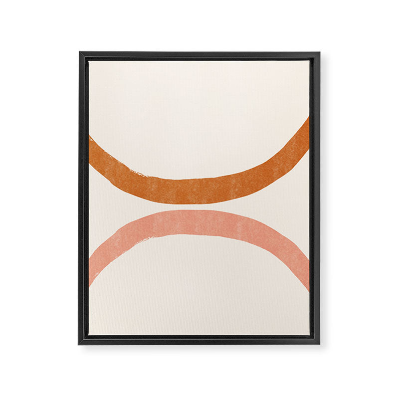 Terracotta Mid Century Abstract Rainbow Arches Framed Canvas Print Gallery Image 8