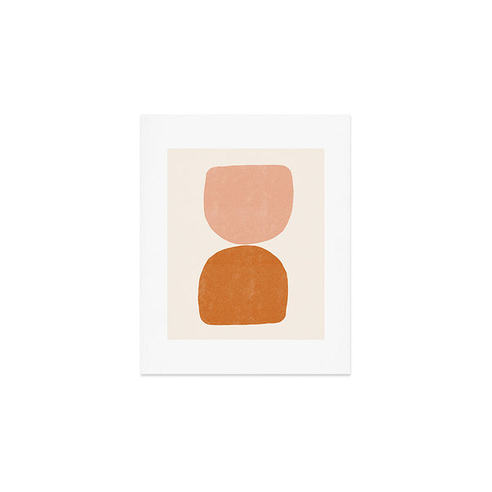 Terracotta Mid Century Modern Abstract Art Print Gallery Image 1