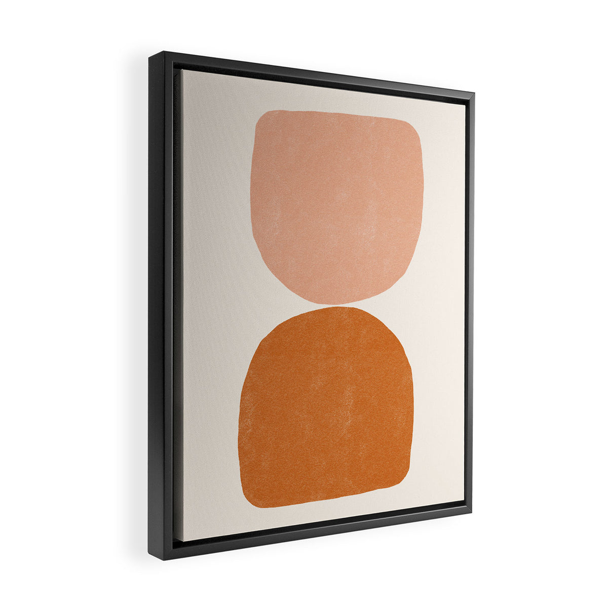 Terracotta Mid Century Modern Abstract Framed Canvas Print Gallery Image 2