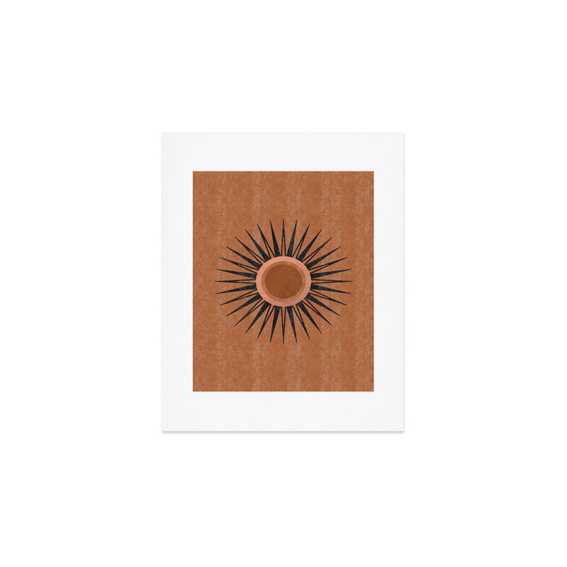 Terracotta Mid Century Sunburst Art Print Gallery Image 1