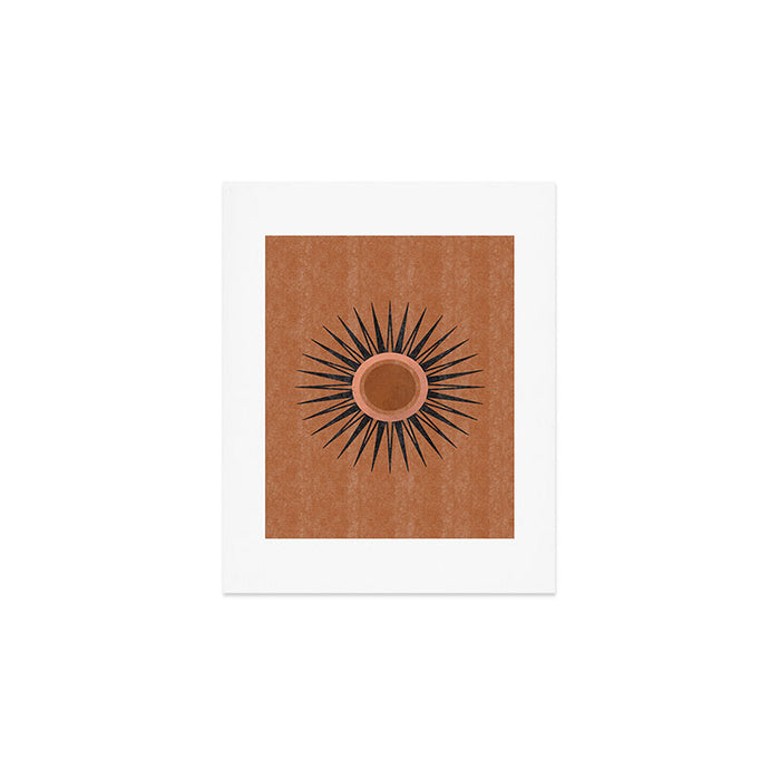 Terracotta Mid Century Sunburst Art Print Gallery Image 1