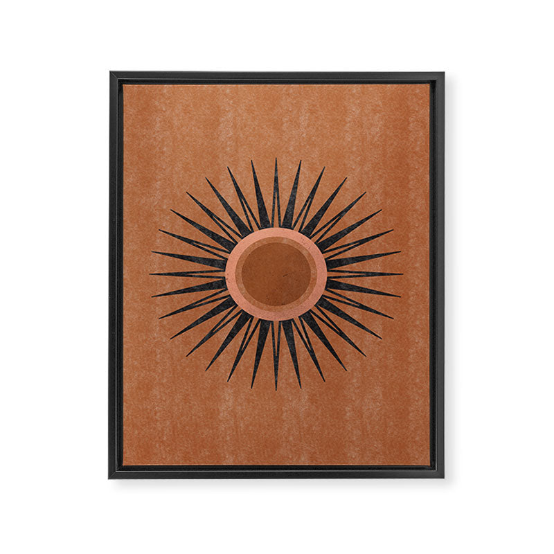 Terracotta Mid Century Sunburst Framed Canvas Print Gallery Image 6