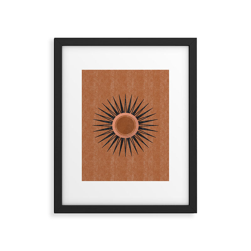 Terracotta Mid Century Sunburst Framed Art Print Gallery Image 5