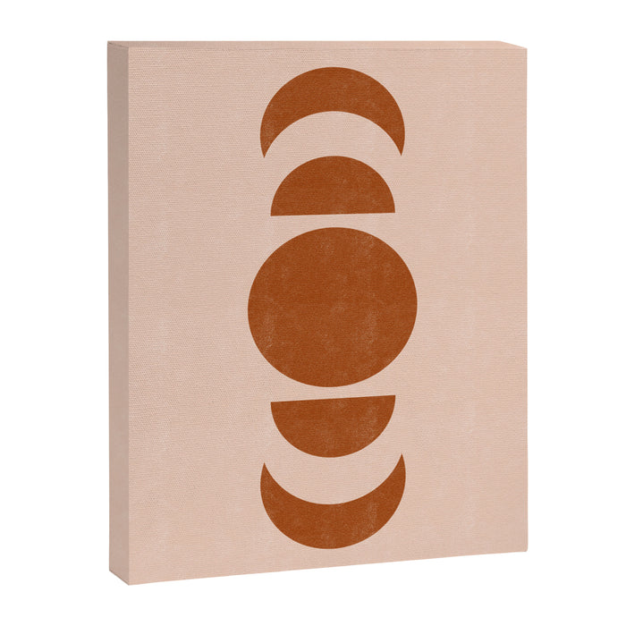Terracotta Moon Phase Mid Century Canvas Print Gallery Image 1