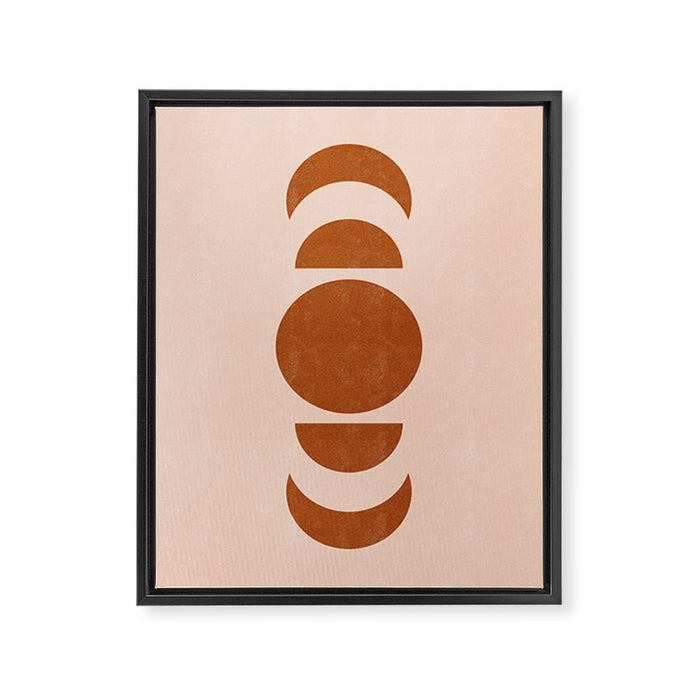 Terracotta Moon Phase Mid Century Framed Canvas Print Gallery Image 1