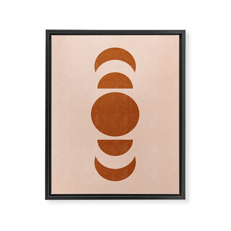Terracotta Moon Phase Mid Century Framed Canvas Print Gallery Image 6