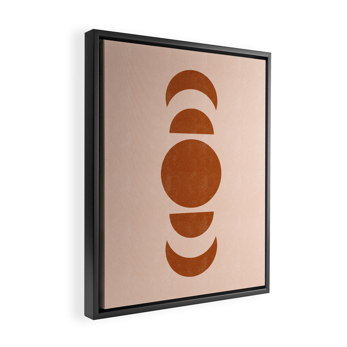 Terracotta Moon Phase Mid Century Framed Canvas Print Gallery Image 2
