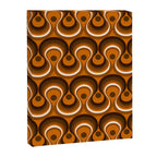 Brown, Orange and Ivory Wavy Lines Retro Pattern Canvas Print Gallery Image 8