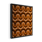 Brown, Orange and Ivory Wavy Lines Retro Pattern Framed Canvas Print Gallery Image 2