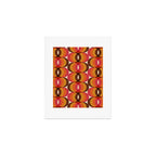 Magenta, Orange, Brown, and Ivory Retro 1960s Wavy Pattern Art Print Gallery Image 1