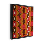Magenta, Orange, Brown, and Ivory Retro 1960s Wavy Pattern Framed Canvas Print Gallery Image 2