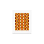Orange, Brown, and Ivory Retro 1960s Wavy Pattern Art Print Gallery Image 1