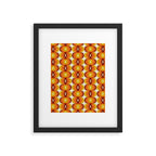 Orange, Brown, and Ivory Retro 1960s Wavy Pattern Framed Art Print Gallery Image 6