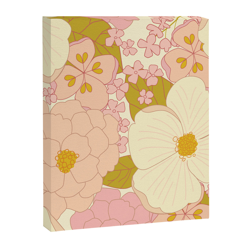 Pink Pastel Vintage Floral Pattern Canvas Print Gallery Image 8