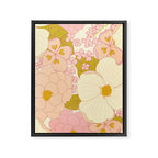 Pink Pastel Vintage Floral Pattern Framed Canvas Print Gallery Image 8
