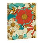 Red, Orange, Turquoise and Brown Retro Floral Pattern Canvas Print Gallery Image 8