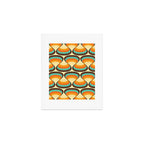 Wavy Turquoise Orange and Brown Retro Lines Art Print Gallery Image 1