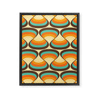 Wavy Turquoise Orange and Brown Retro Lines Framed Canvas Print Gallery Image 8