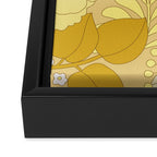 Yellow, Ivory & Brown Retro Floral Pattern Framed Canvas Print Gallery Image 3