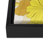 Yellow, Ivory and Brown Retro Flowers Framed Canvas Print Gallery Image 3