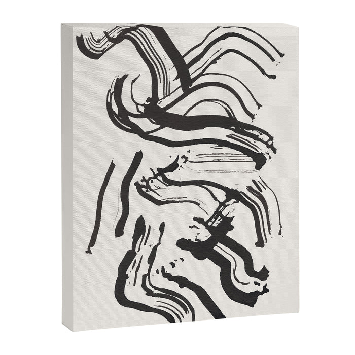 Black and White Brushstroke Minimal Abstract  Art #1 Canvas Print Gallery Image 1