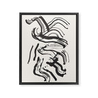 Black and White Brushstroke Minimal Abstract  Art #1 Framed Canvas Print Gallery Image 6