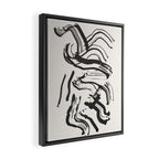 Black and White Brushstroke Minimal Abstract  Art #1 Framed Canvas Print Gallery Image 2
