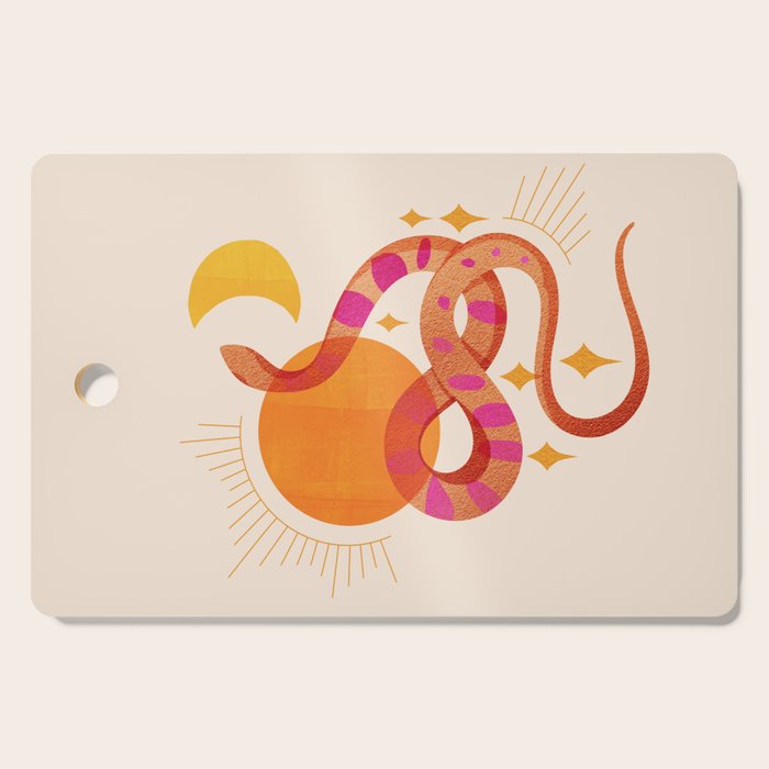 Abstraction_SUN_MOON_SNAKE_Minimalism_001 Cutting Board Gallery Image 1