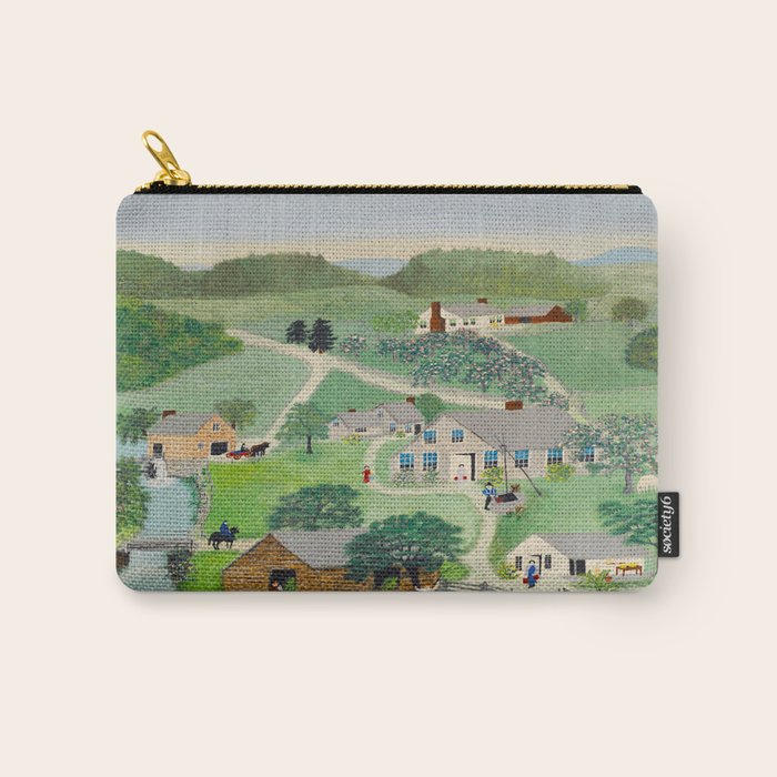 Anna Mary Robertson 'Grandma' Moses The Old Oaken Bucket American Folk Art Carry All Pouch Gallery Image 1