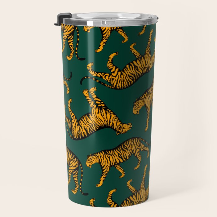 Tigers (Dark Green and Marigold) Travel Mug Gallery Image 3