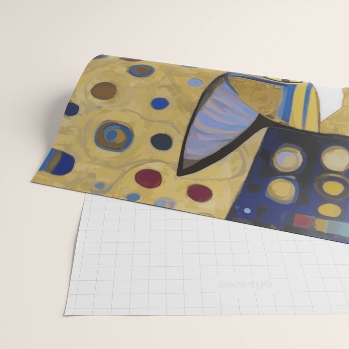 Klimt Cat in Blue and Gold Wrapping Paper Gallery Image 2
