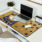 Klimt Cat in Blue and Gold Desk Mat Gallery Image 2